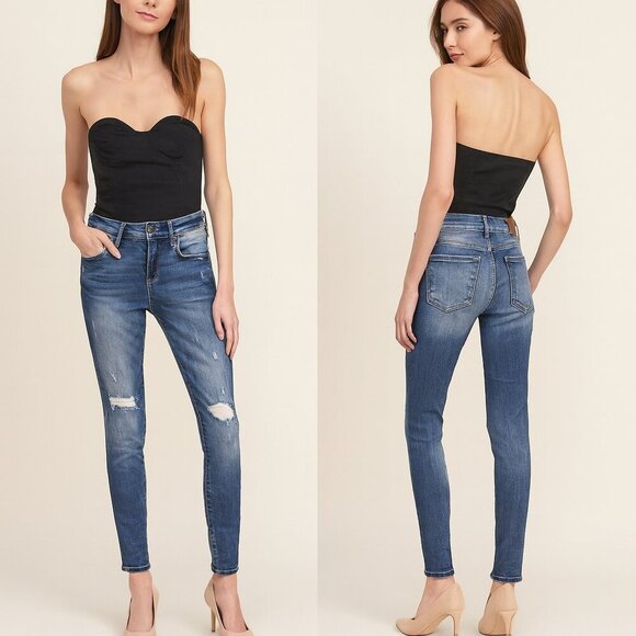 ZARA✨ Trafaluc Women’s Distressed Skinny Jeans 👖👟💃 Size 00 / 32 EUR / 22 MEX - Picture 1 of 16